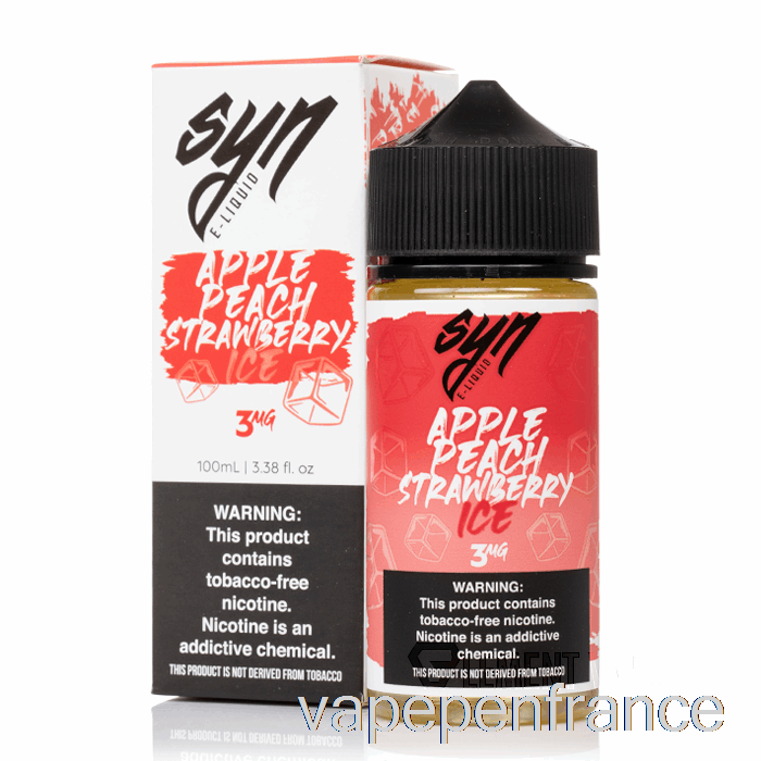 Pomme Glacée Pêche Fraise - Liquides Synthétiques - 100 Ml 0 Mg Stylo Vape